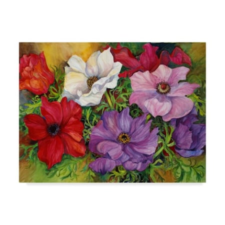 Joanne Porter 'Anemones Colorful' Canvas Art,35x47